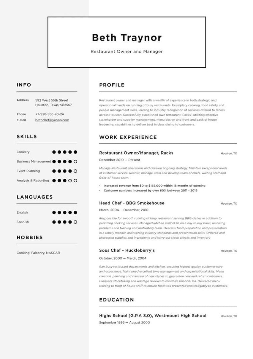 アムステルダム resume template