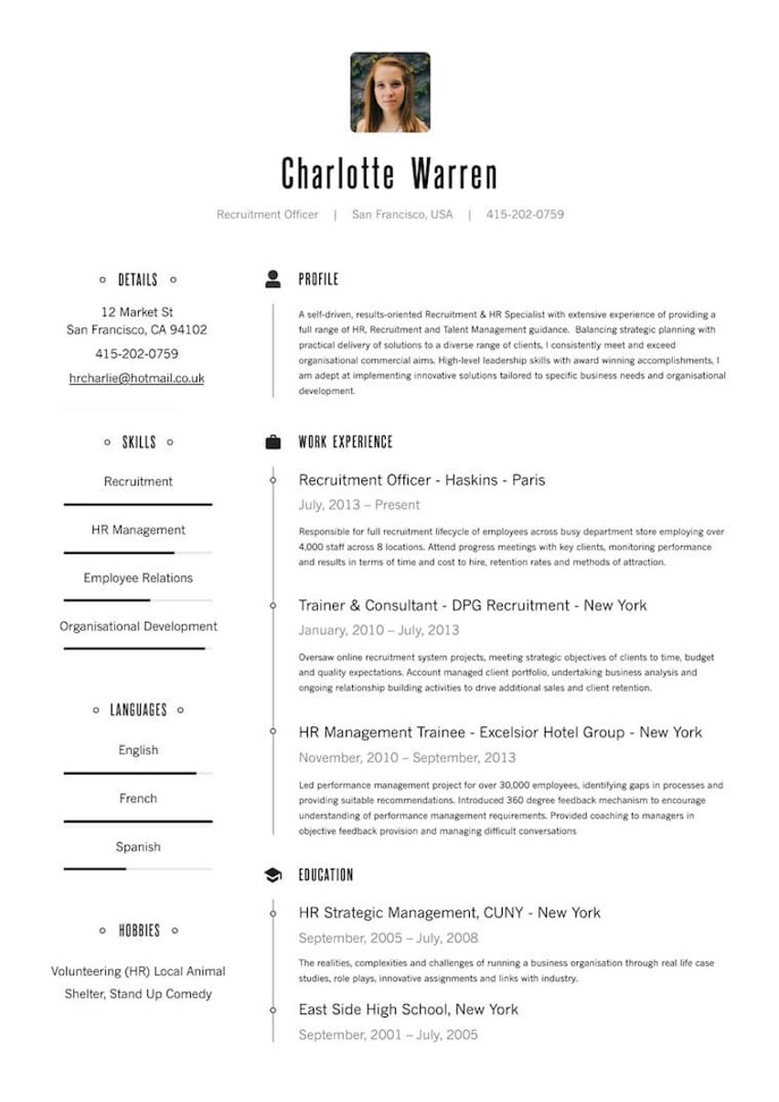 ニューヨーク resume template