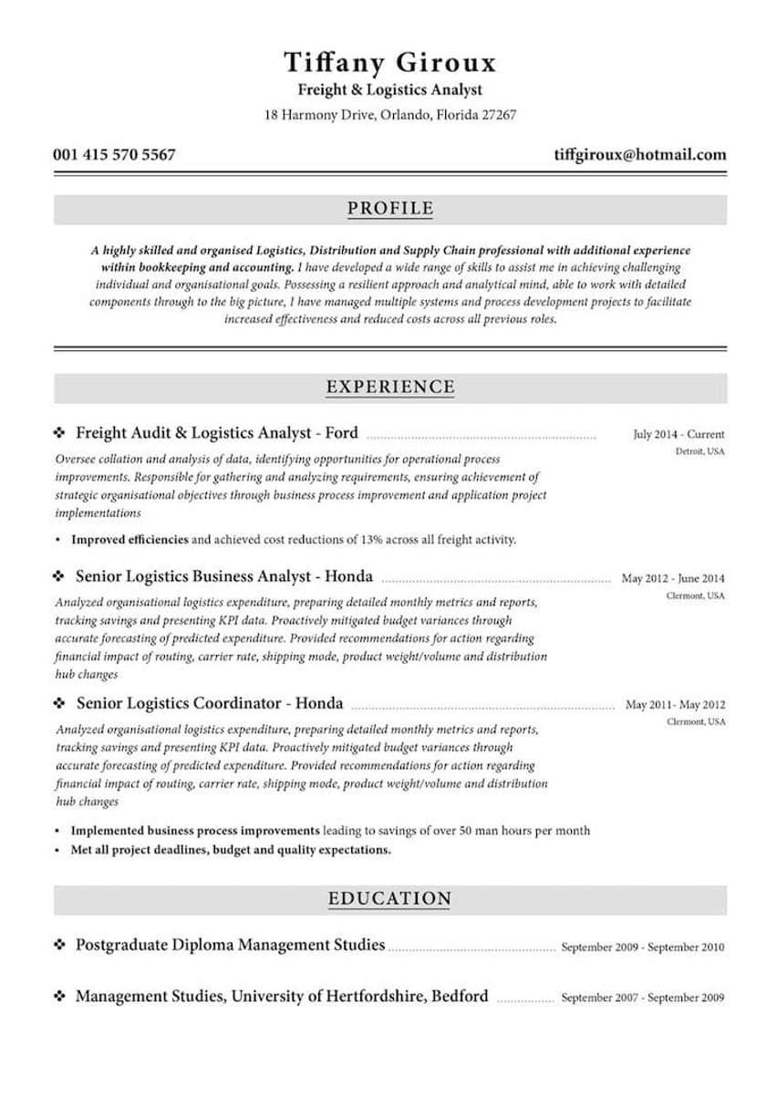 サンティアゴ resume template